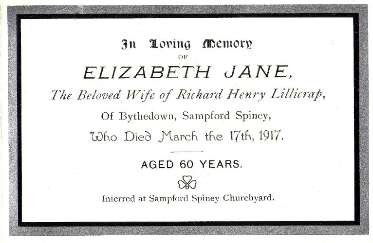 mourning card